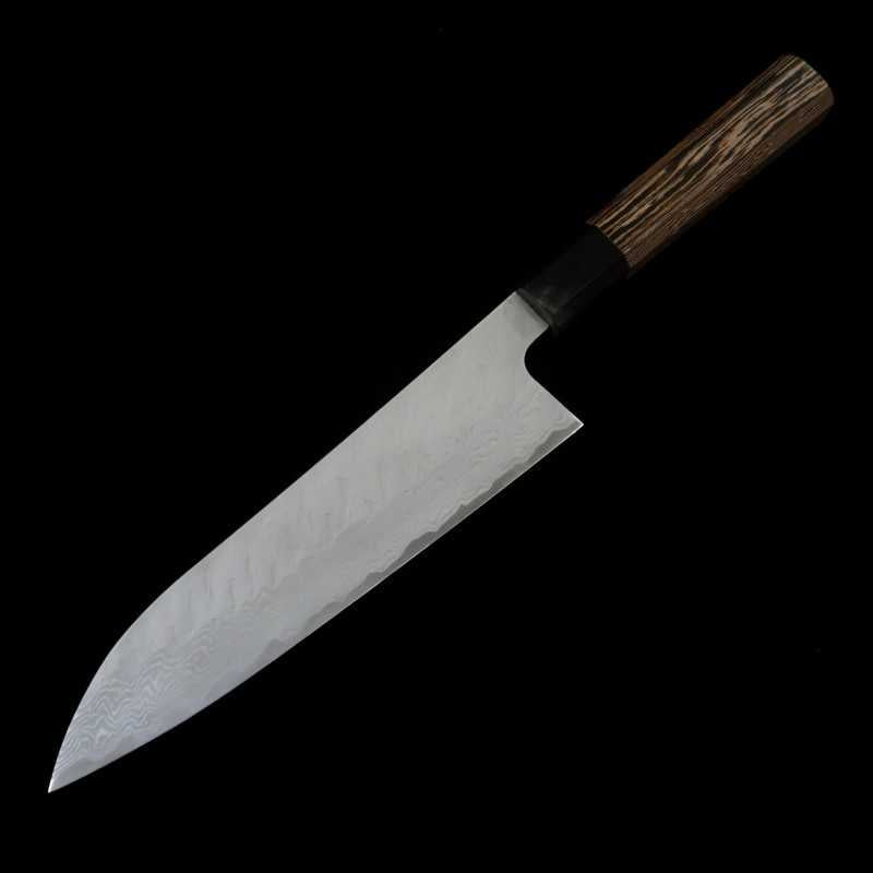 Forja de cuchillos NITOU Nigara VG10 Damasco martillado Gyuto mango de wengué (210/240 mm)