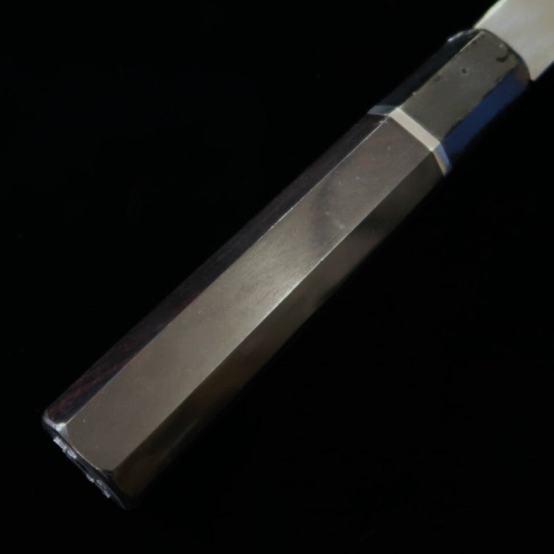 Gyuto SUISIN Honyaki Ikeda Miwa White Steel Ebony Silver Wrap Handle with Magnolia Sheath (240mm) 
