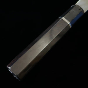 Wagyuto SUISIN obra de Ikeda Yoshikazu, Shirogami no.3, mango de ébano con anillo de plata y funda de magnolia (240 mm)
