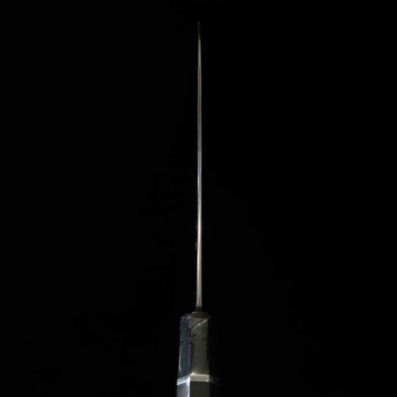 Wagyuto SUISIN obra de Ikeda Yoshikazu, Shirogami no.3, mango de ébano con anillo de plata y funda de magnolia (240 mm)