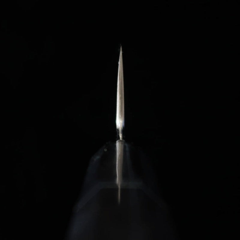 Wagyuto SUISIN obra de Ikeda Yoshikazu, Shirogami no.3, mango de ébano con anillo de plata y funda de magnolia (240 mm)