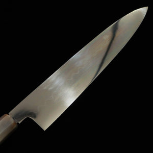 Suisin SUISIN Mizuhonyaki Miwa Ikeda Acier Blanc n°1, manche ébène et argent, double miroir, polissage du talon, fourreau laqué, pochette nishiki, boîte en paulownia, Wagyu-to (240 mm)