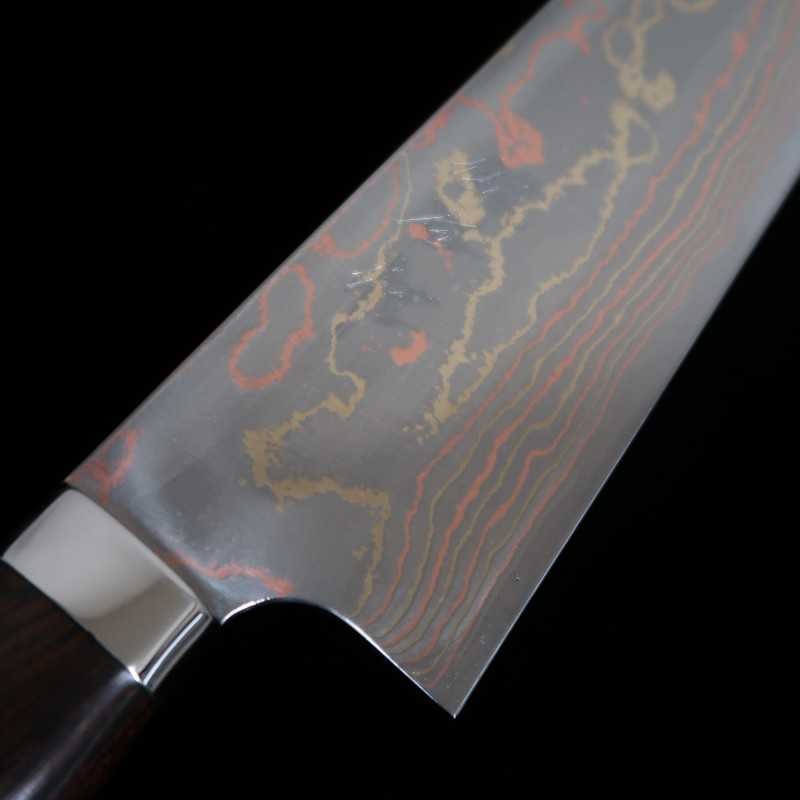 Takeshi Saji Aogami No. 2 Gyuto Colored Damascus Ironwood Handle (180-240mm)