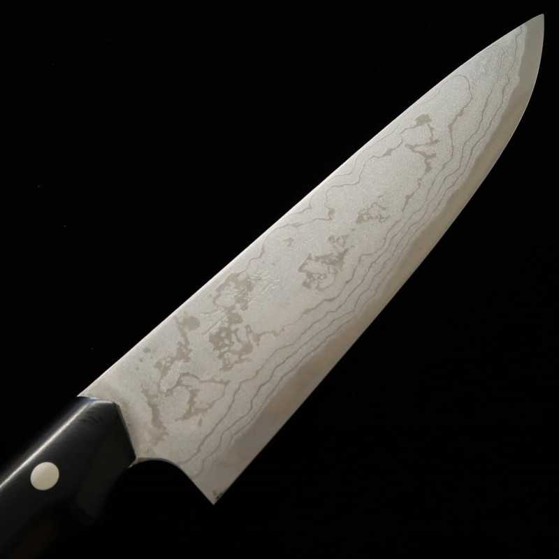 Kazuo Nomura KAZUO NOMURA Shirogami nº2 patrón suminagashi Gyuto mango de micarta negra (180/210 mm)