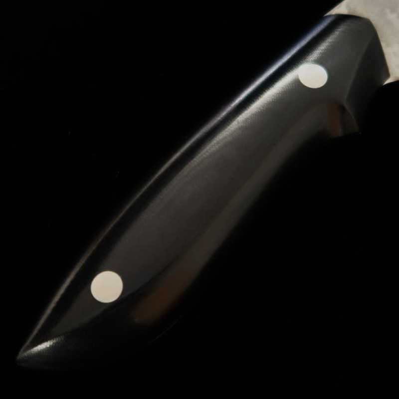 Kazuo Nomura KAZUO NOMURA Shirogami nº2 patrón suminagashi Gyuto mango de micarta negra (180/210 mm)