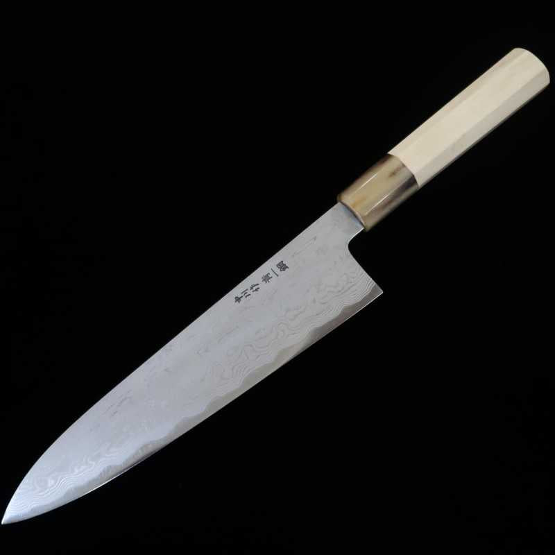 三浦 佩 MIURA Obidama ダマスカス 青紙一号 牛刀 朴八角柄 (210/240mm)