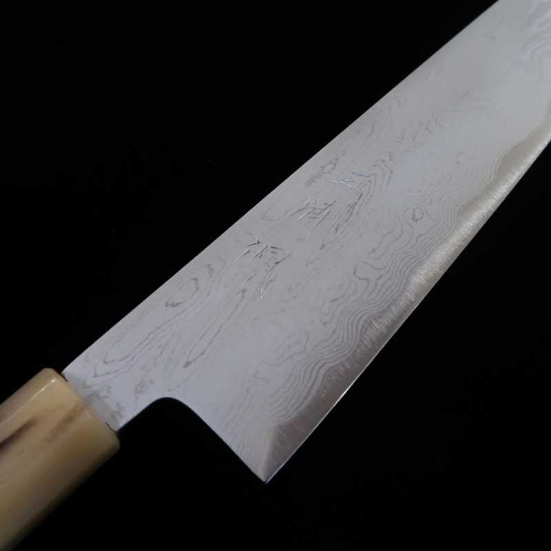 三浦 佩 MIURA Obidama ダマスカス 青紙一号 牛刀 朴八角柄 (210/240mm)