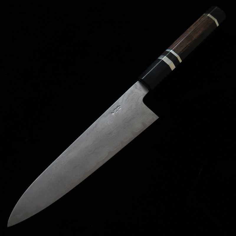 Gyuto Miura Knives Obidama VG10 Damascus Ebony Silver Wrap Handle (210/240mm)