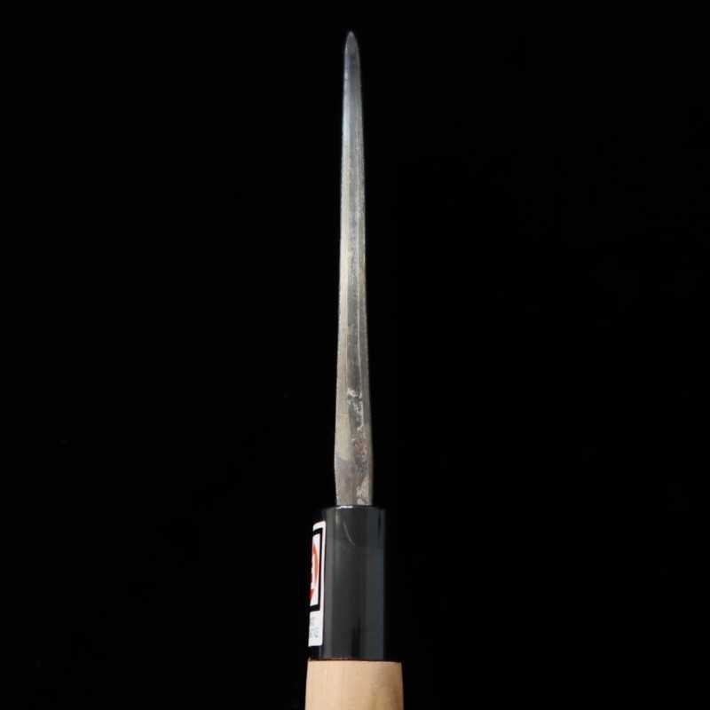 IKENAMI HAMONO, Deba à double tranchant, Shirogami No.1 inox, manche cerisier (130-180 mm)