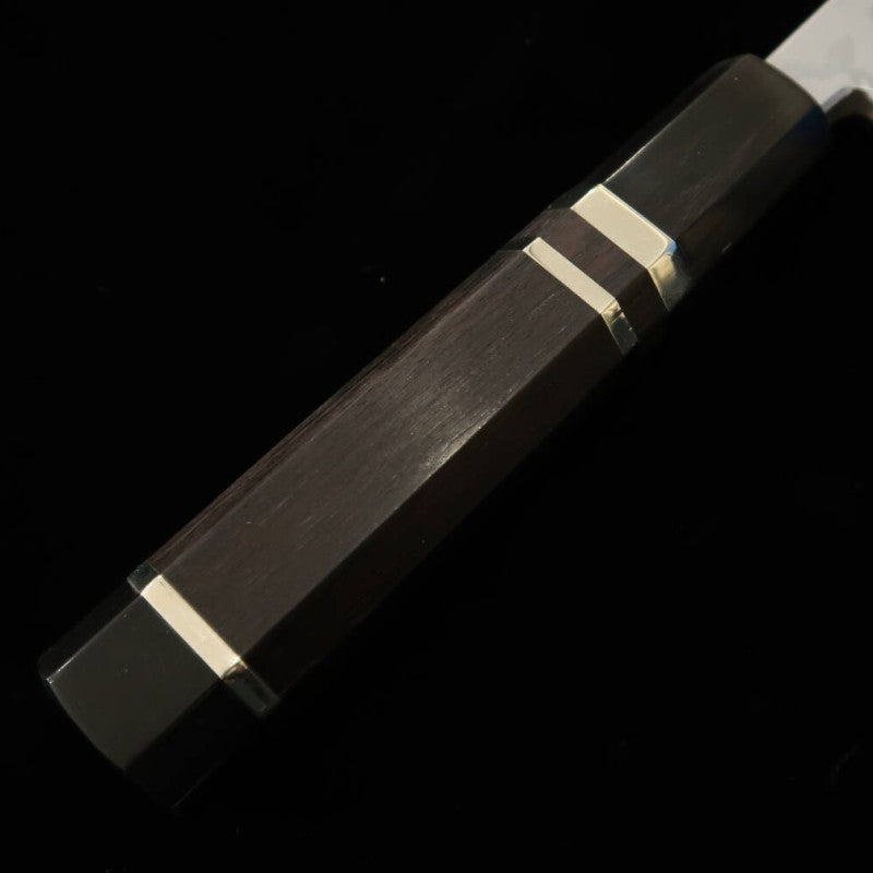 [Outlet - Crack on handle] Miura Deba Houhatsuke, Blue steel No. 2 Damascus ebony silver-wrapped handle (150mm)