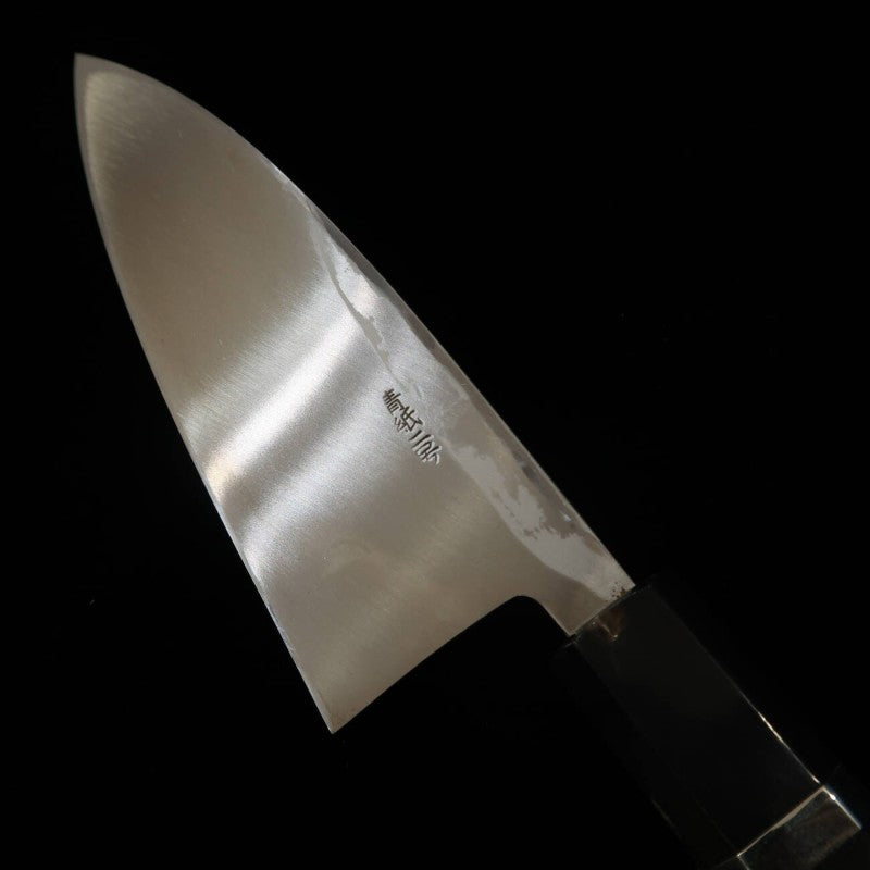 [Outlet - Crack on handle] Miura Deba Houhatsuke, Blue steel No. 2 Damascus ebony silver-wrapped handle (150mm)