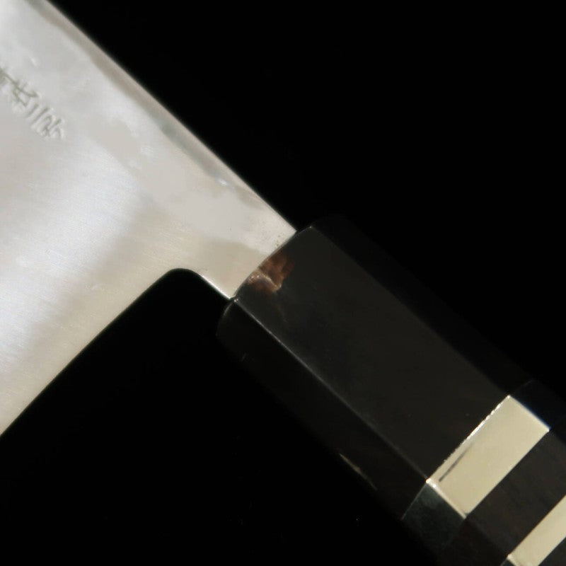 [Outlet - Crack on handle] Miura Deba Houhatsuke, Blue steel No. 2 Damascus ebony silver-wrapped handle (150mm)