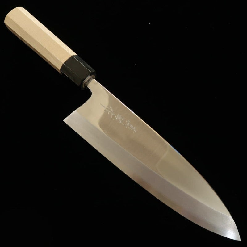 TADOKORO Makoto, Deba, acier Gin-san n°3, Finition miroir, manche octogonal en bois de magnolia (210 mm)
