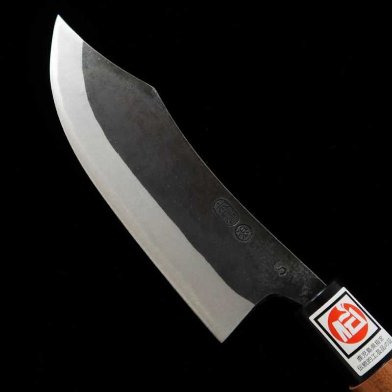 IKENAMI HAMONO Lame Shirogami No.1, inox, manche en cerisier, couteau pour dépeçage de cerf (150/180 mm)