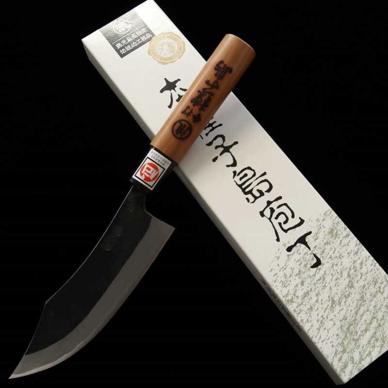 IKENAMI HAMONO Lame Shirogami No.1, inox, manche en cerisier, couteau pour dépeçage de cerf (150/180 mm)