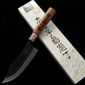 IKENAMI HAMONO Lame Shirogami No.1, inox, manche en cerisier, couteau pour dépeçage de cerf (150/180 mm)
