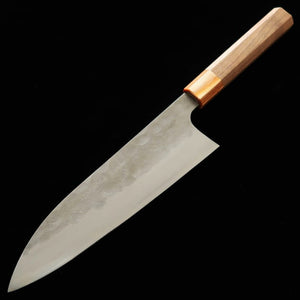 三浦 MIURA 青紙二号 梨地 牛刀 ウォルナット柄 (210/240mm)