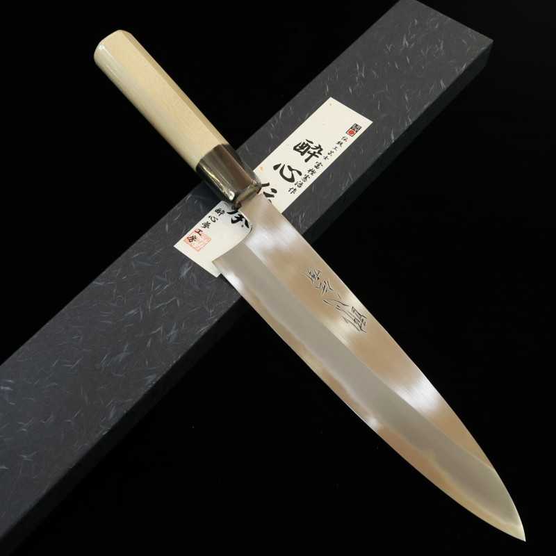 SUISIN Densho Shirogami #1 Gyuto con funda de magnolia (210/240 mm)