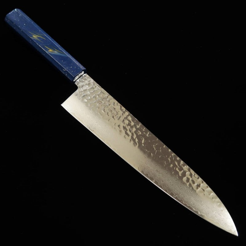 Sakai Takayuki Saisei, wa-gyuto, VG10, damasco de 33 capas, acabado martillado, mango de roble lacado (210/240 mm)