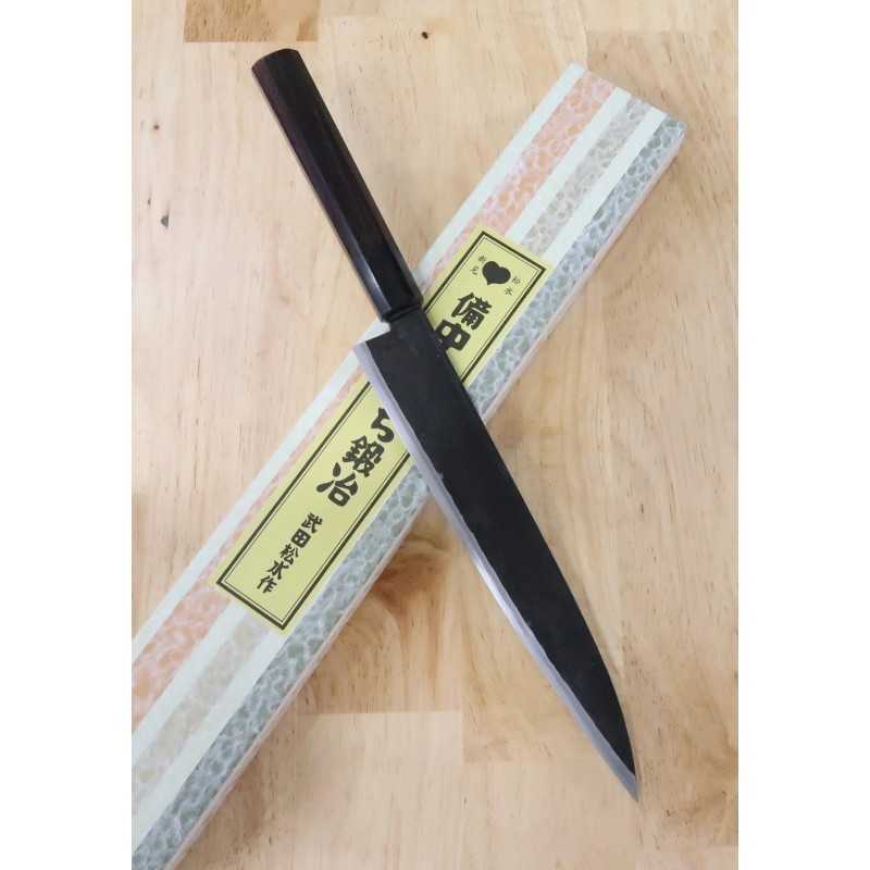TAKEDA, forge artisanale de Bitchū, Sujihiki Yanagiba, acier Hitachi Aogami Super (210 mm)