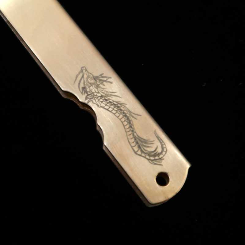 Nakao Kanekoma KANEKOMA Higonokami Acier bleu, manche en laiton, série du zodiaque - Dragon - (73 mm)