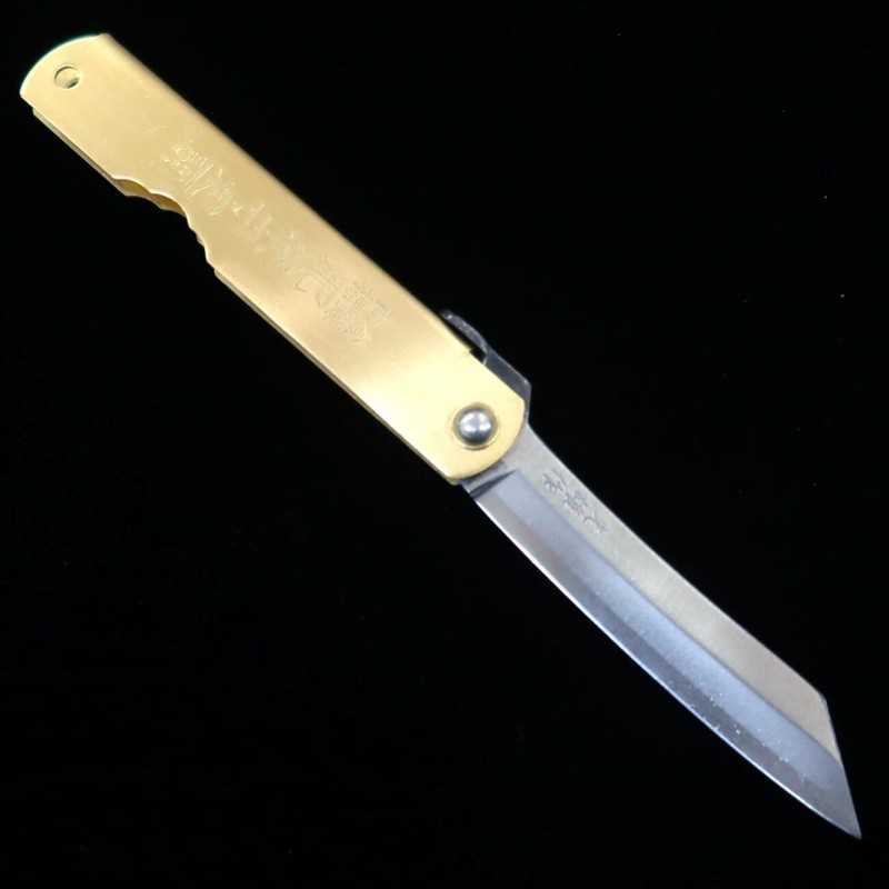KANEKOMA Higonokami Lame Aogami, manche en laiton, série zodiaque – Sanglier (73 mm)