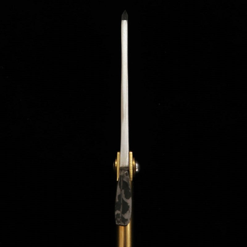 Higonokami Nagao Kanekoma Acier Bleu sandwich damas gravé (120 mm)