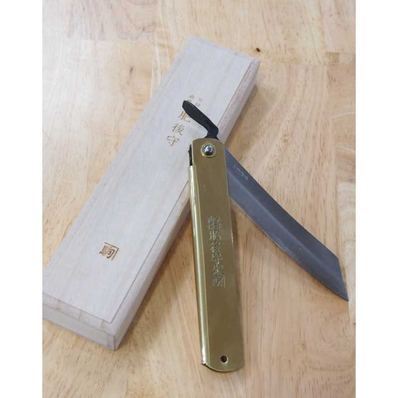 Nagao Kanekoma HIGONOKAMI Higonokami acier bleu laminé Jumbo (120 mm)
