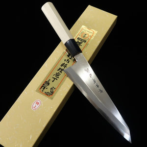 SAKAI TAKAYUKI Wagyurosuki haut de gamme Shirogami n°2 manche en bois de magnolia type marron (150/180 mm)