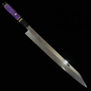 Kansho Yanagiba MIURA OBIDAMA Nakagawa Satoshi, VG10 acabado espejo, mango personalizado (300 mm)