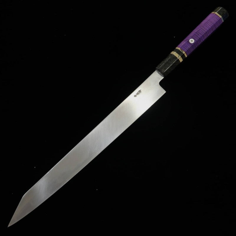 Kansho Yanagiba MIURA OBIDAMA Nakagawa Satoshi, VG10 acabado espejo, mango personalizado (300 mm)