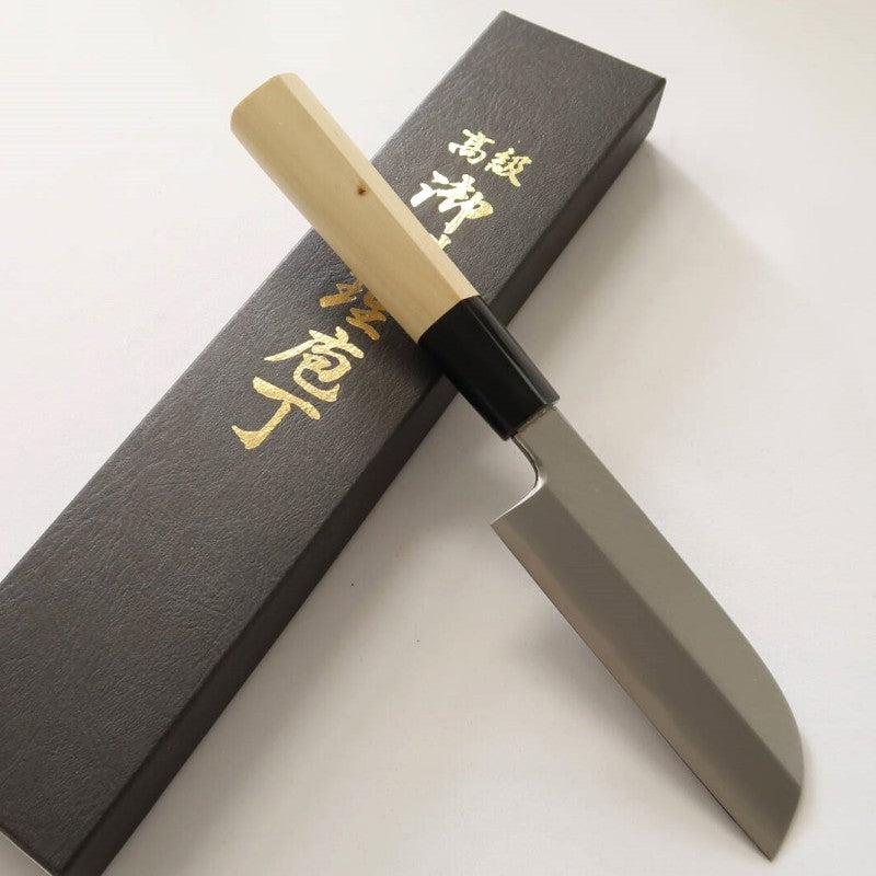 MIURA pelador Shirogami nº2 acabado kasumi, mango octogonal de magnolia (105 mm)