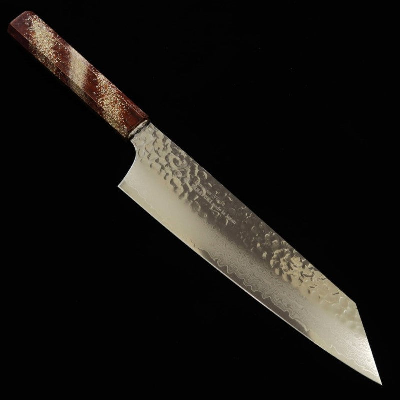 Sakai Takayuki HOSHIREN Gyuto à pointe VG10 Damas 33 couches Manche en chêne laqué (190 mm)