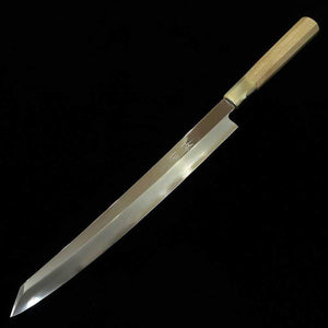 MIURA Obidama, acier Gin-san n°3, finition miroir, lame Kiritsuke Yanagiba, manche octogonal en corne de buffle blanc, pour gauchers (270/300/330 mm)