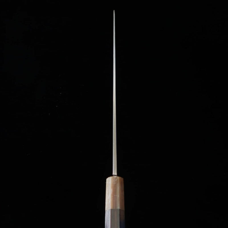 Suisin SUISIN Mizumoto Yaki, fabriqué par Miwa Ikeda, acier Shirogami n°2, manche en ébène, fourreau en magnolia, lame Yanagiba type Ken (300 mm)