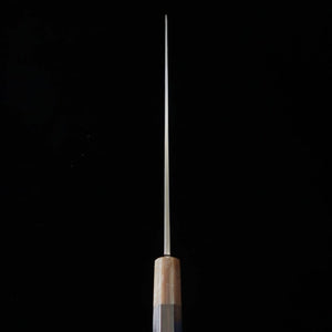 Suisin SUISIN Mizumoto Yaki, fabriqué par Miwa Ikeda, acier Shirogami n°2, manche en ébène, fourreau en magnolia, lame Yanagiba type Ken (300 mm)