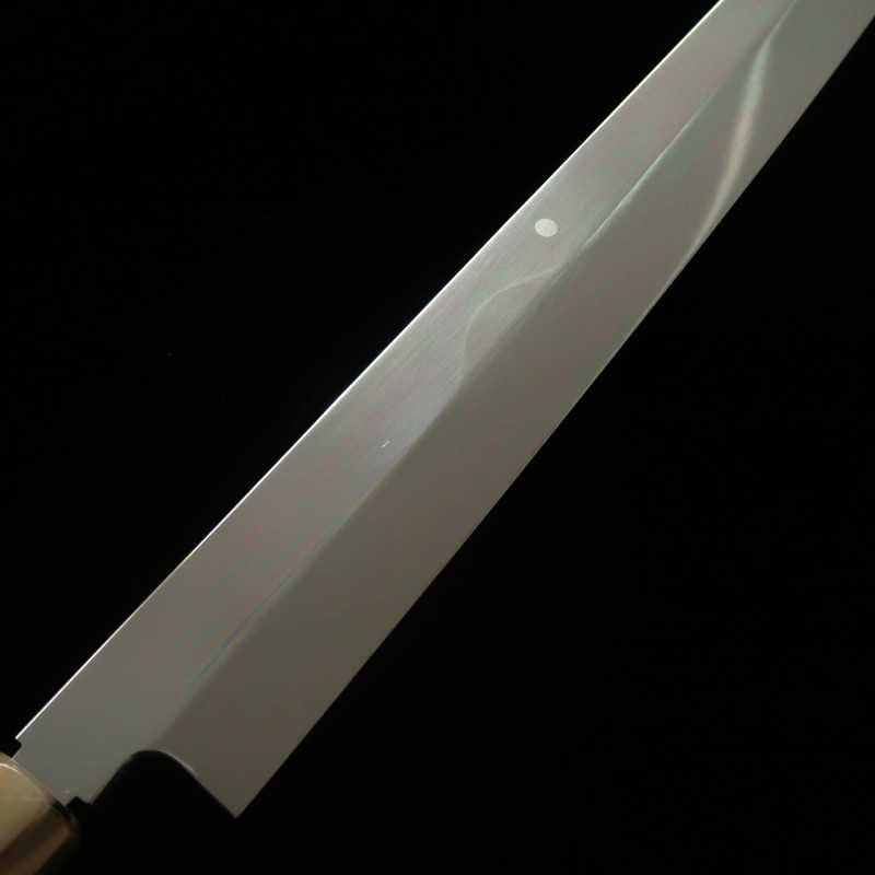 zzz 酔心 SUISIN acero blanco Fuji Hon-yaki yanagiba tipo ken, acabado totalmente espejo, mango de snakewood con triple anillo de plata (300 mm)