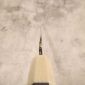 SUISIN Yanagiba tipo espada Forjado por Kenji Togashi Shirotanryu Shirogami #1 Yanagiba tipo espada con funda lacada Mango de ébano con doble virola blanca (270/300 mm)