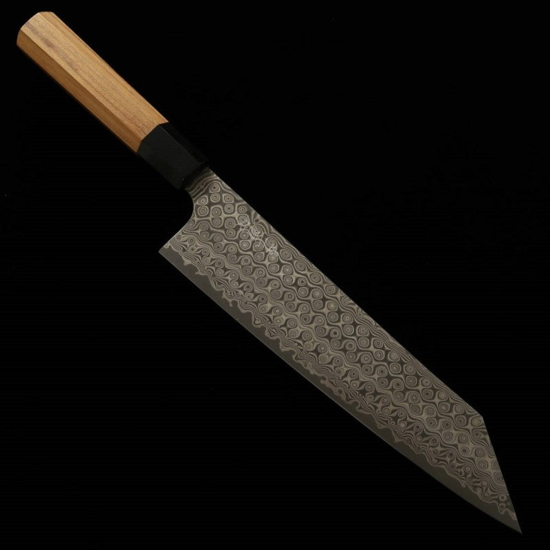 Forja de cuchillos Nitō NIGARA Anmon Kiritsuke Gyuto SG2 mango octogonal de teca (210/240 mm)