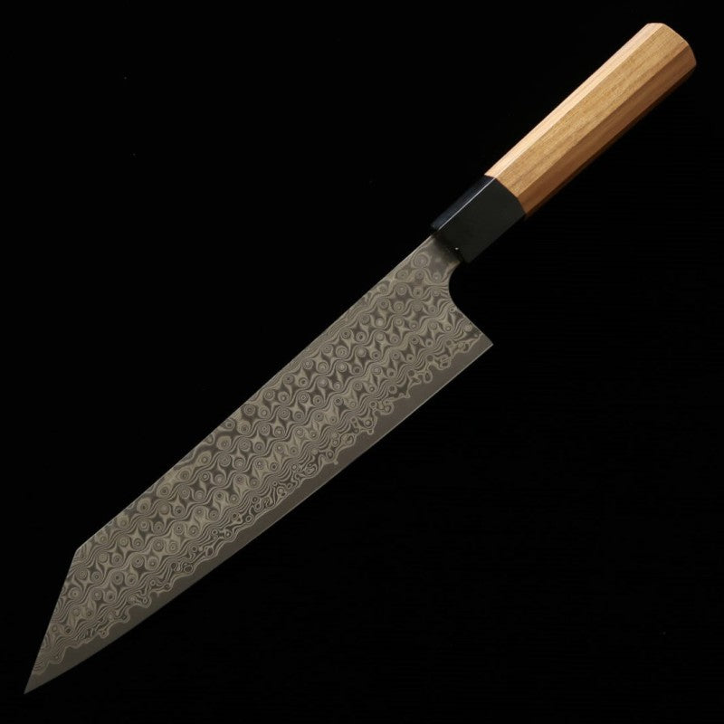 Forge Nigara Hamono NIGARA Motif sombre Kiritsuke Gyuto SG2, manche octogonal en teck (210/240 mm)
