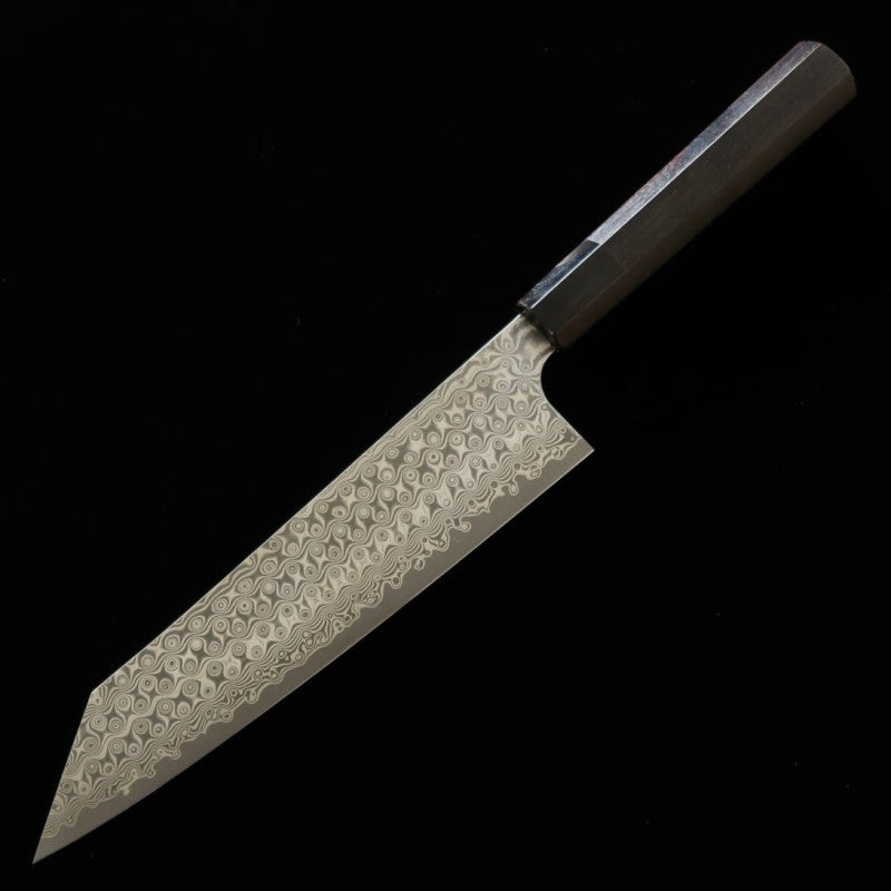 Forge Nigara Hamono NIGARA Motif sombre Kiritsuke Gyuto SG2, manche octogonal en ébène (210-270 mm)