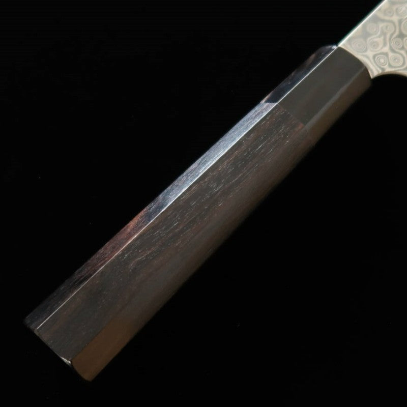 Forge Nigara Hamono NIGARA Motif sombre Kiritsuke Gyuto SG2, manche octogonal en ébène (210-270 mm)