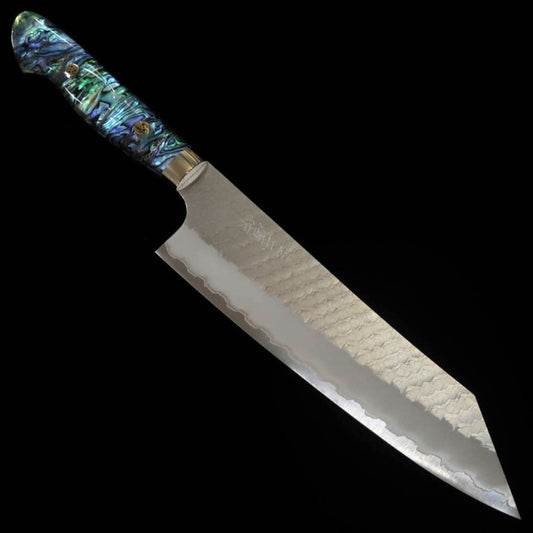 二唐刃物製造所 NIGARA 切付牛刀 SG2 磨き鎚目 螺鈿柄 (210mm)