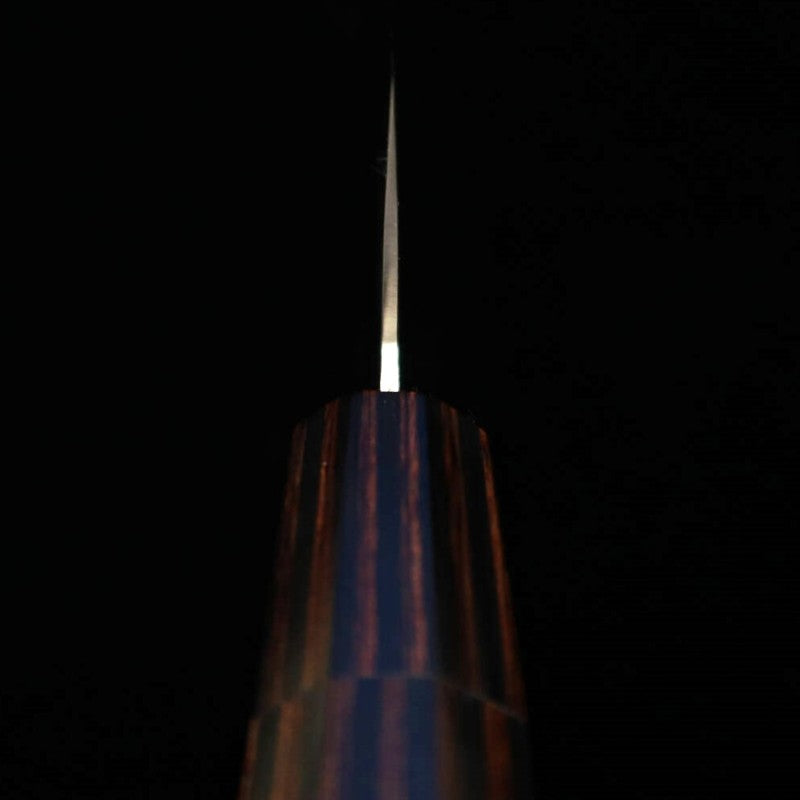 TOSHITAKA 切付 ZDP ダマスカス -Shot - 黒合板柄 (180mm)