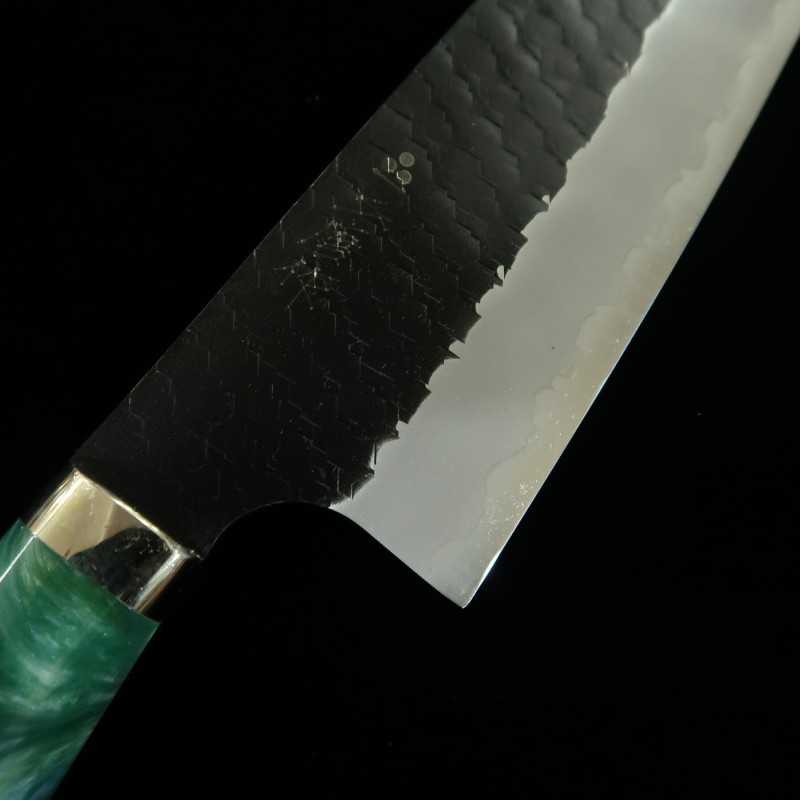 Nigara SG2 Finition noire martelée Santoku Manche customisé (180 mm)
