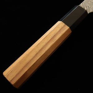 NIGARA Kiritsuke Nakiri SG2 motif sombre Damas, manche en teck (180 mm)