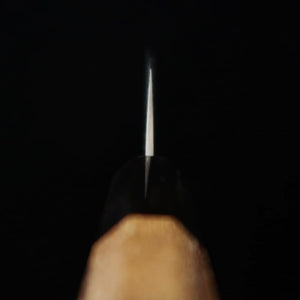 NIGARA Petty SG2, motif sombre, damas, manche en buffle et teck (120mm)