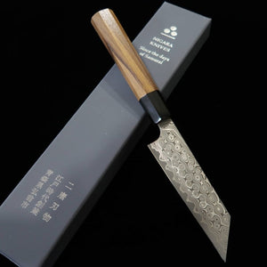 NIGARA Petty SG2, motif sombre, damas, manche en buffle et teck (120mm)