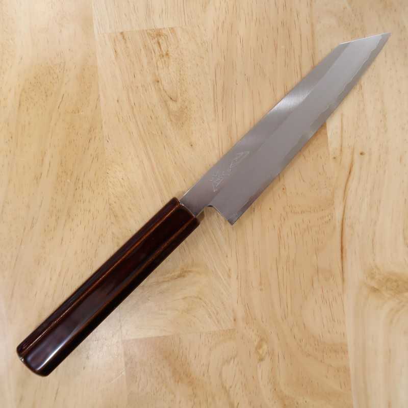 刃道HADO 切付ペティ 銀紙三号 木地呂塗り桜八角柄 （150mm）