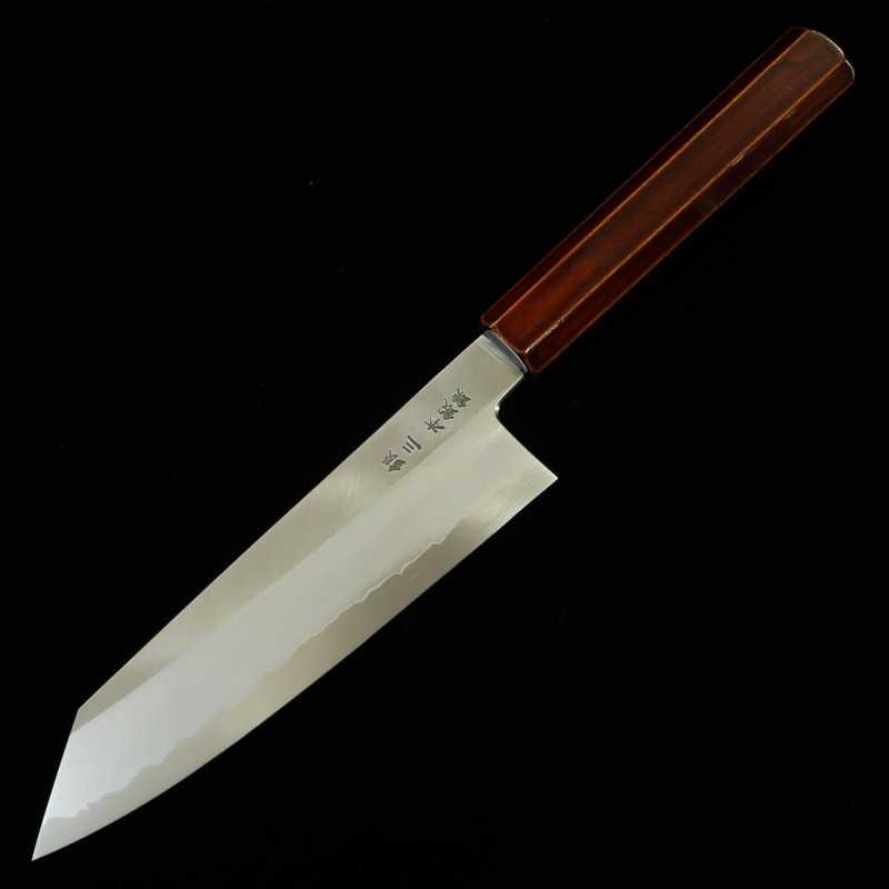 刃道HADO 銀紙三号 切付三徳 木地呂塗り桜八角柄 （180mm）
